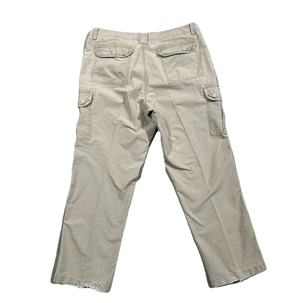 L.L. Bean Pants Mens 42x32 Beige Allagash Cargo Ripstop Solid Natural Fit